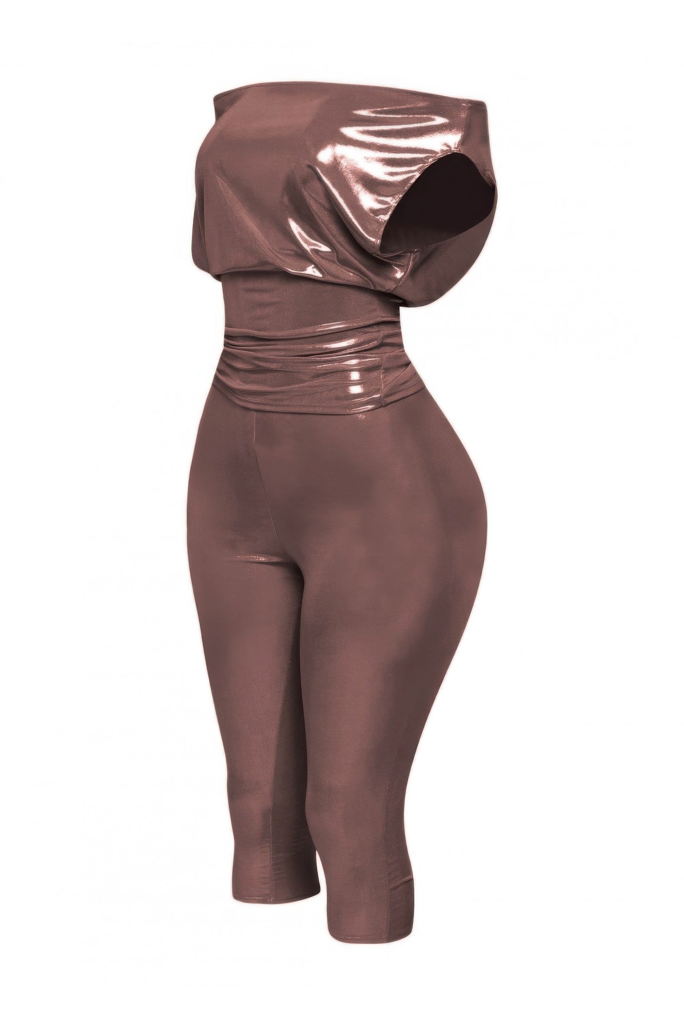 Lose Fit Shimmer Top And Capri Set - Wear Arielle