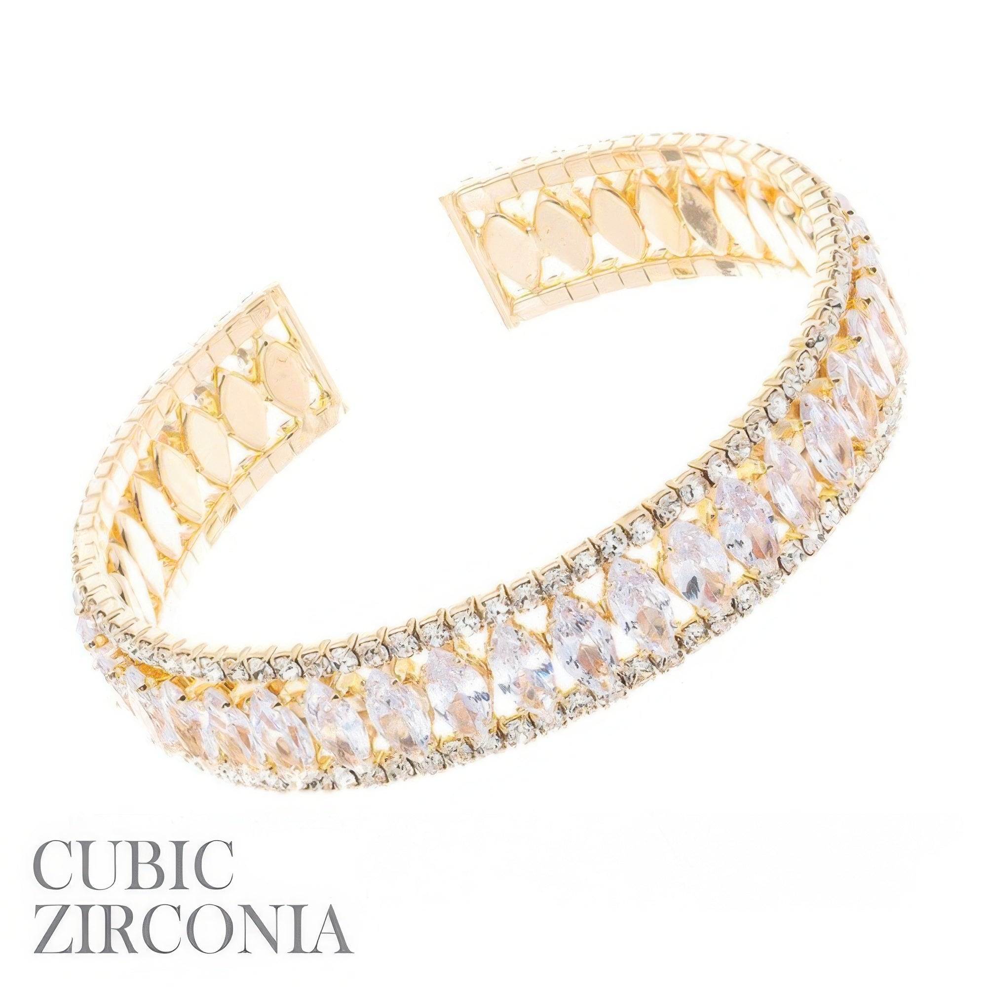 Marquise Cut Cubic Zirconia Cuff Bracelet - Wear Arielle