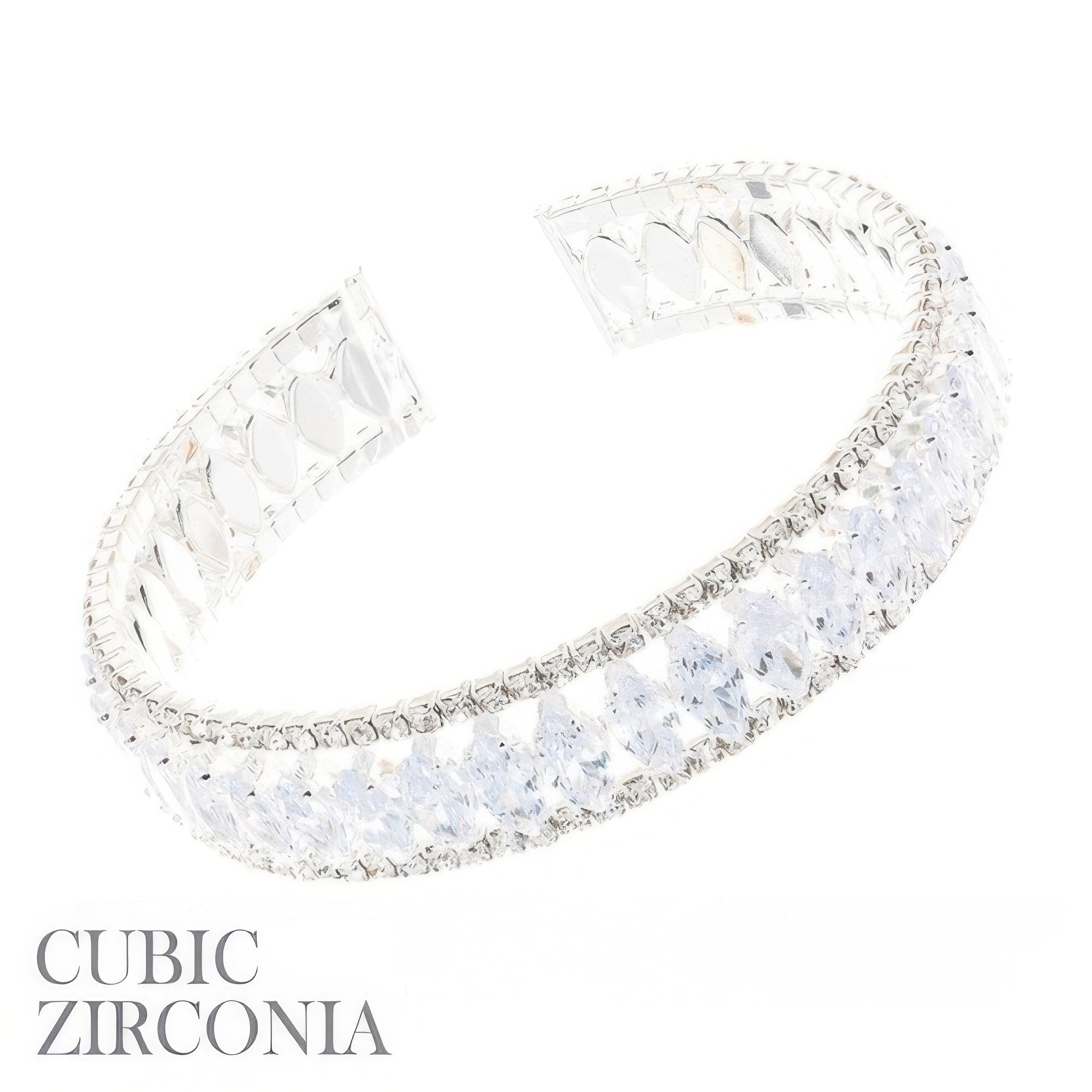 Marquise Cut Cubic Zirconia Cuff Bracelet - Wear Arielle