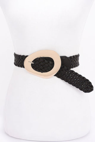 Metal Buckle Braided Belt - Wear Arielle