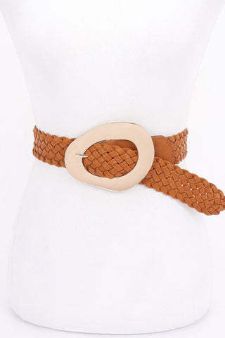 Metal Buckle Braided Belt - Wear Arielle