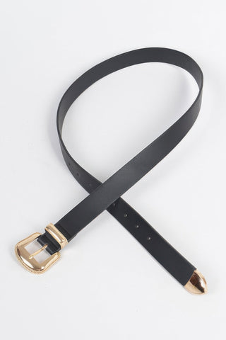 Metal Faux Leather Belt - Wear Arielle