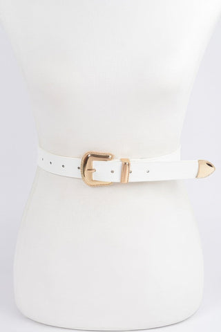 Metal Faux Leather Belt - Wear Arielle