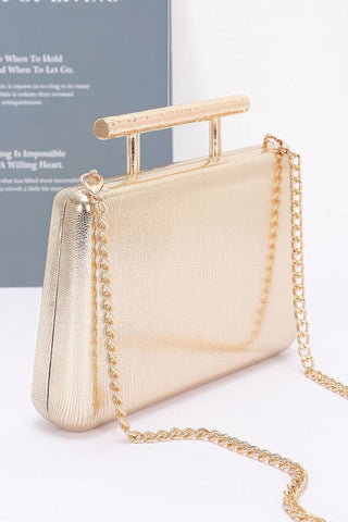 Metal Handle Top Case Clutch - Wear Arielle