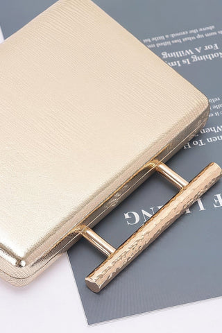 Metal Handle Top Case Clutch - Wear Arielle