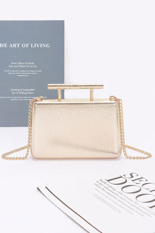 Metal Handle Top Case Clutch - Wear Arielle