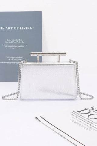 Metal Handle Top Case Clutch - Wear Arielle