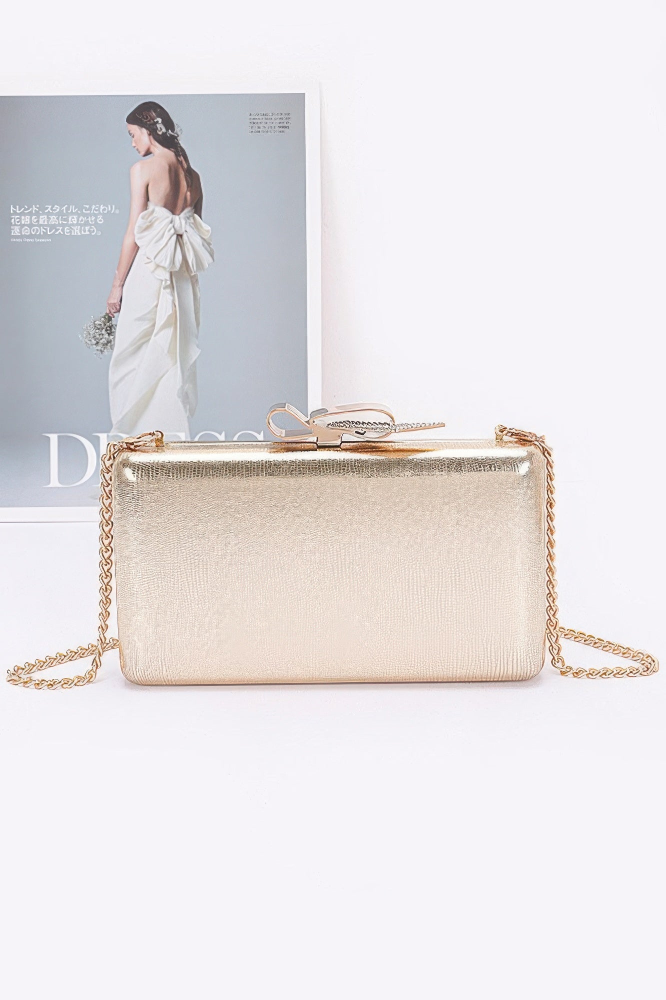 Metal Ribbon Top Case Clutch - Wear Arielle