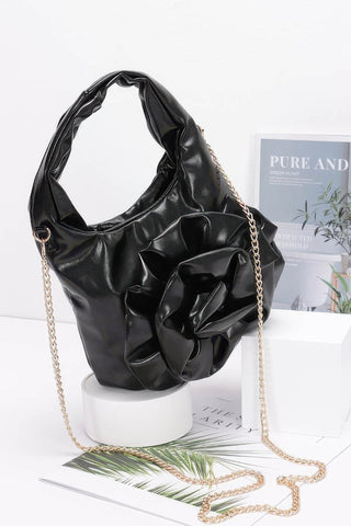Metallic Big Flower Handle Bag - Wear Arielle
