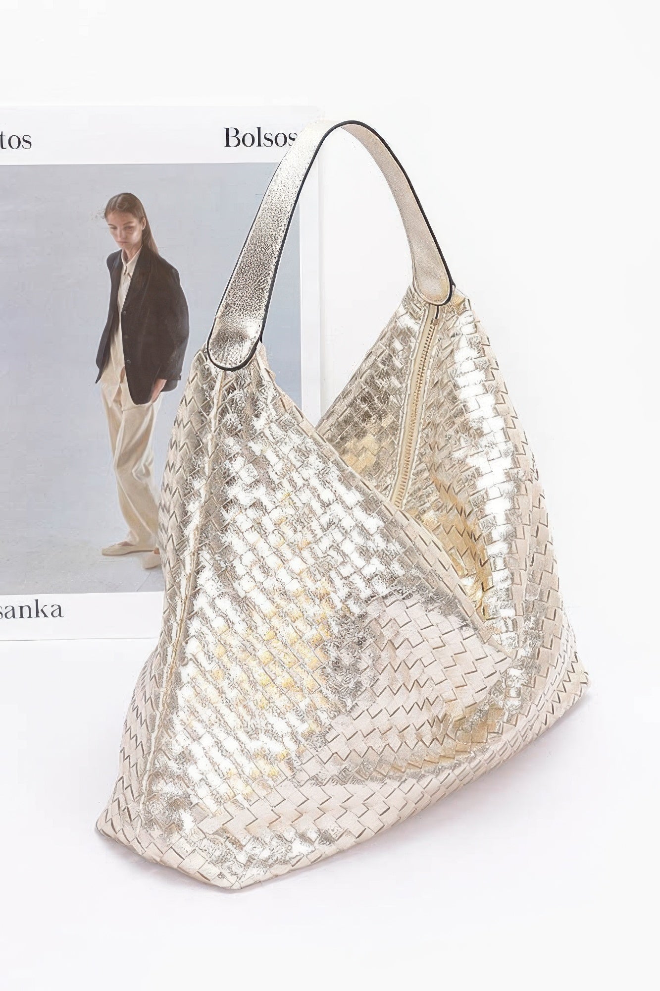 Metallic Braided Tote Bag - Wear Arielle