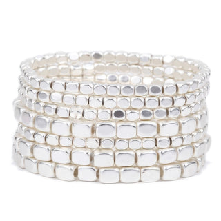 Metallic Cube Bead Bracelet Set - Wear Arielle