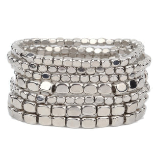 Metallic Cube Bead Bracelet Set - Wear Arielle