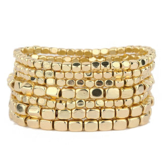 Metallic Cube Bead Bracelet Set - Wear Arielle