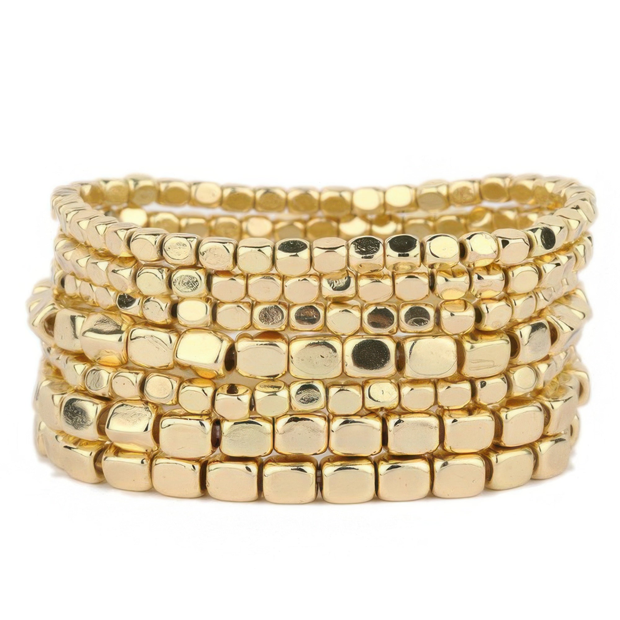 Metallic Cube Bead Bracelet Set - Wear Arielle