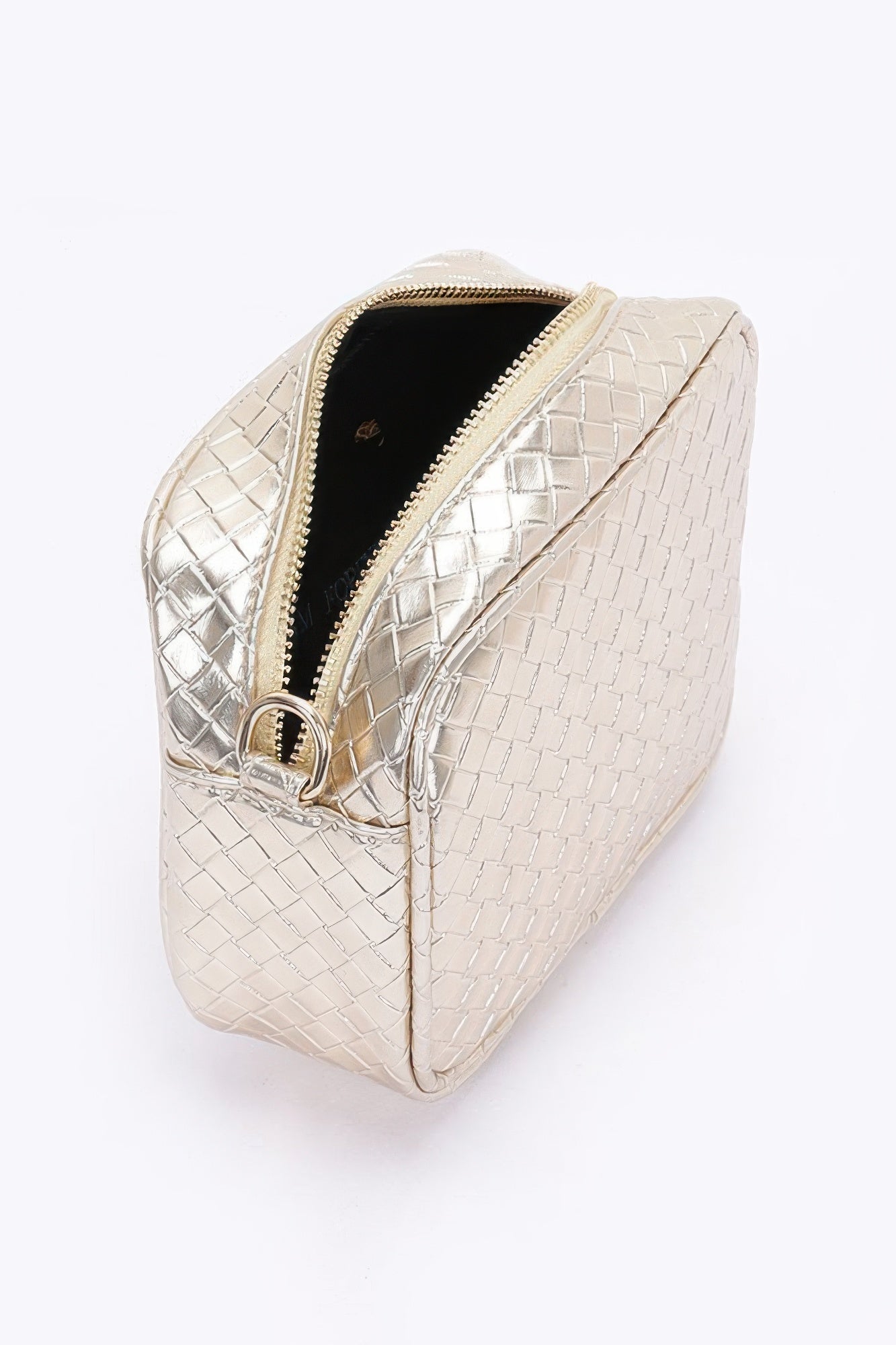 Metallic Embossed Faux Leather Camera Bag W/strap - Wear Arielle