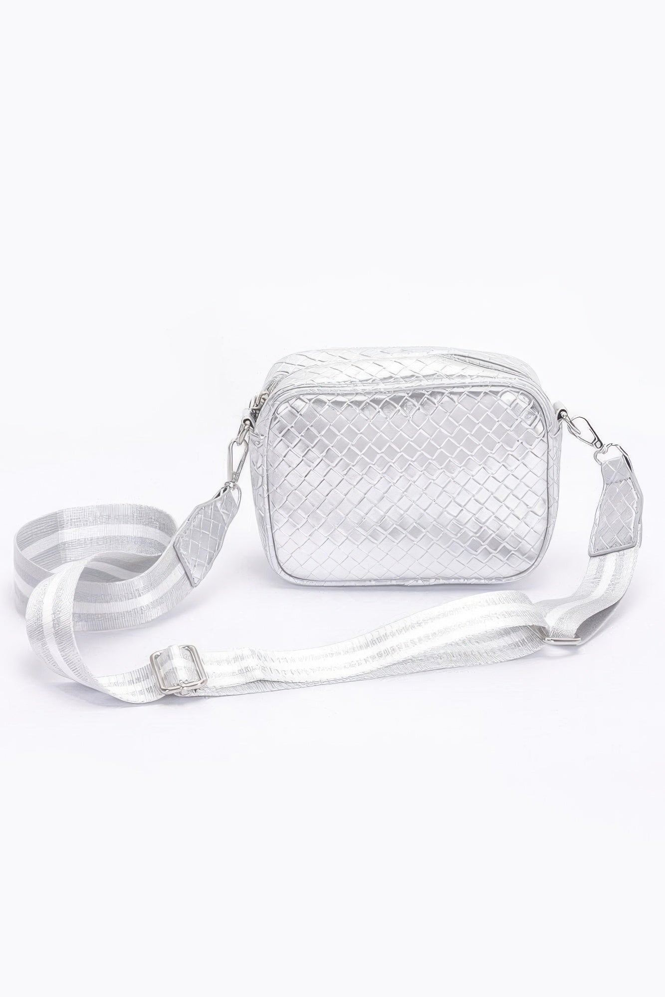 Metallic Embossed Faux Leather Camera Bag W/strap - Wear Arielle