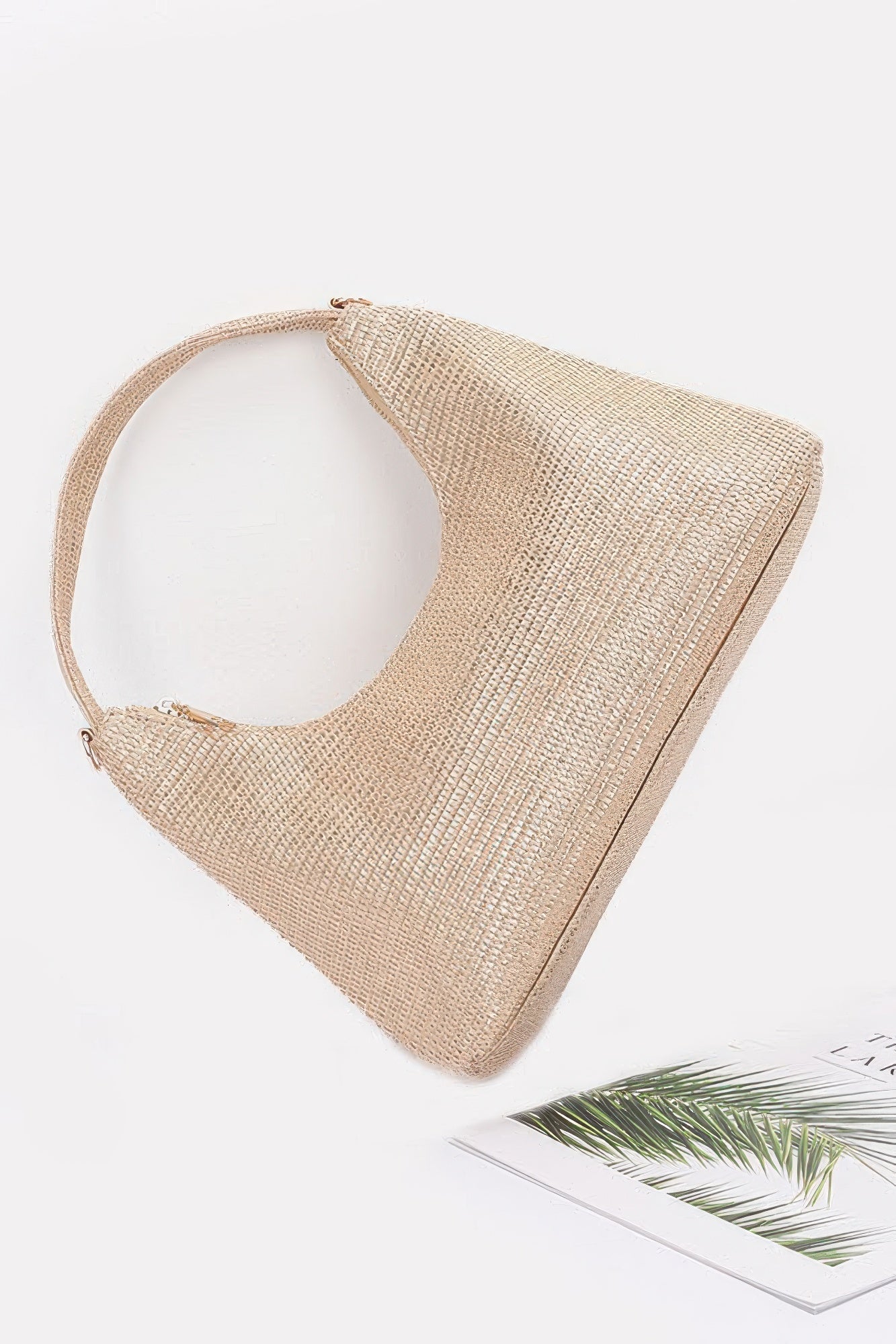 Metallic Faux Straw Hobo Bag - Wear Arielle