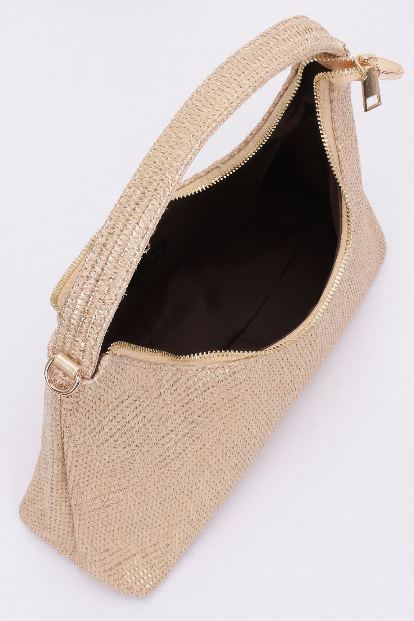 Metallic Faux Straw Hobo Bag - Wear Arielle