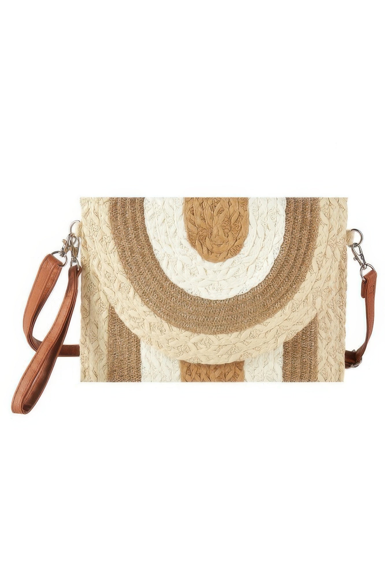 Metallic Lined Multicolor Straw Clutchcrossbodybag - Wear Arielle
