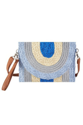 Metallic Lined Multicolor Straw Clutchcrossbodybag - Wear Arielle