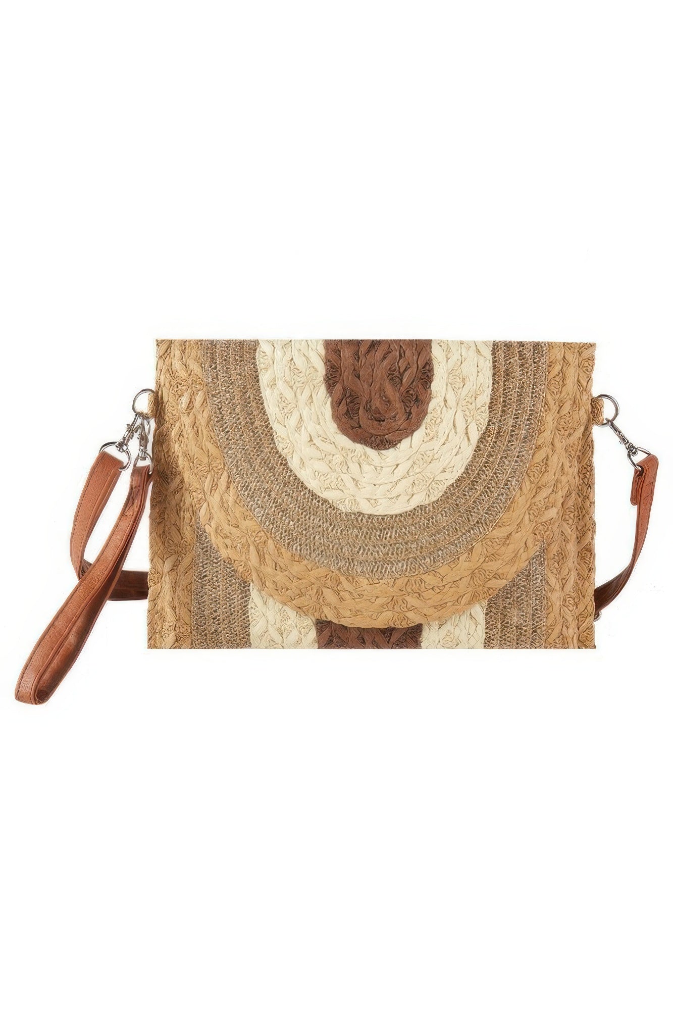 Metallic Lined Multicolor Straw Clutchcrossbodybag - Wear Arielle