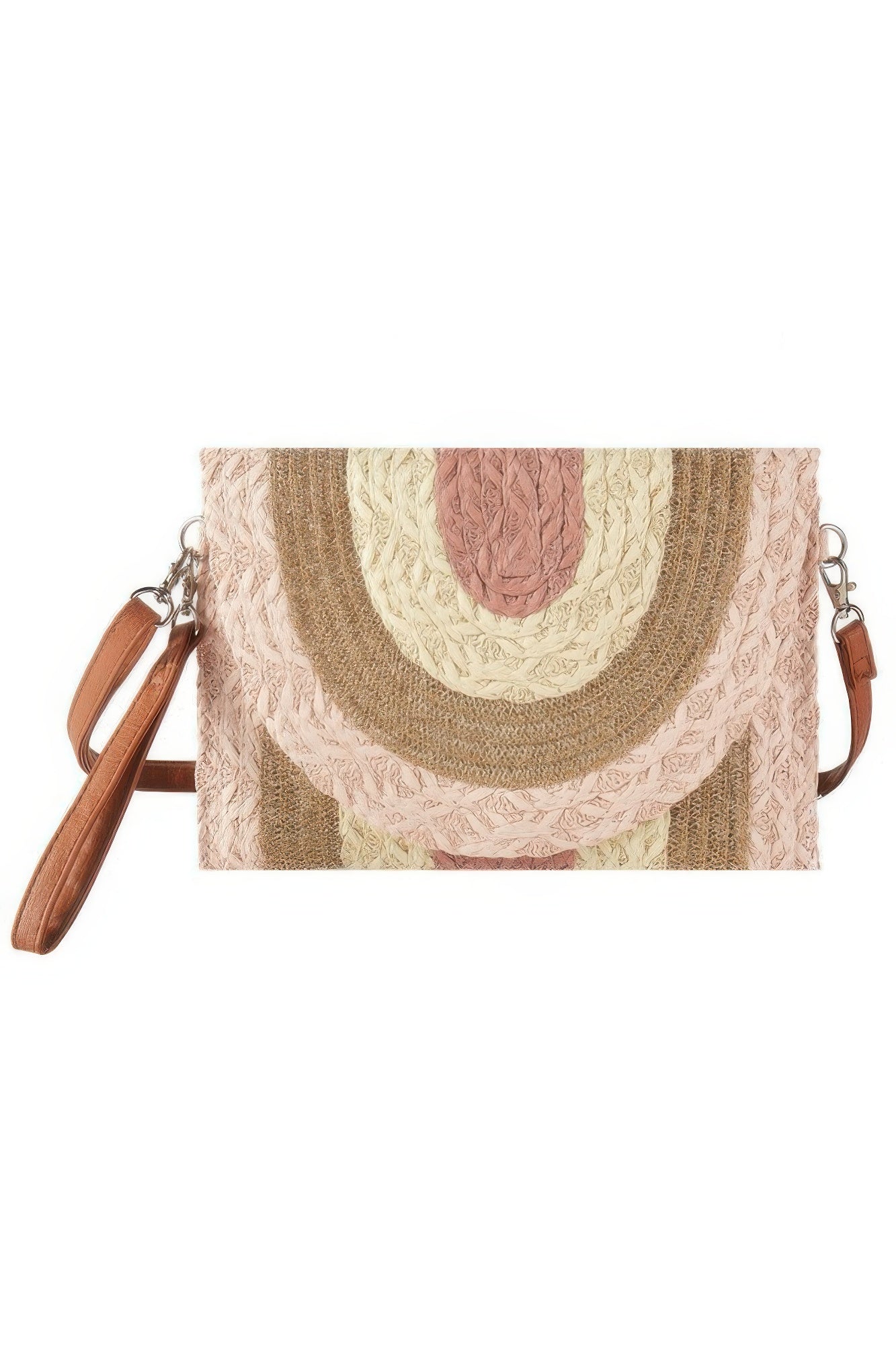 Metallic Lined Multicolor Straw Clutchcrossbodybag - Wear Arielle