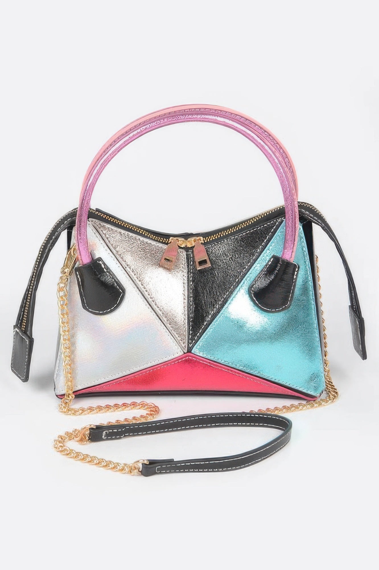 Metallic Multi Color Top Handle Bag - Wear Arielle