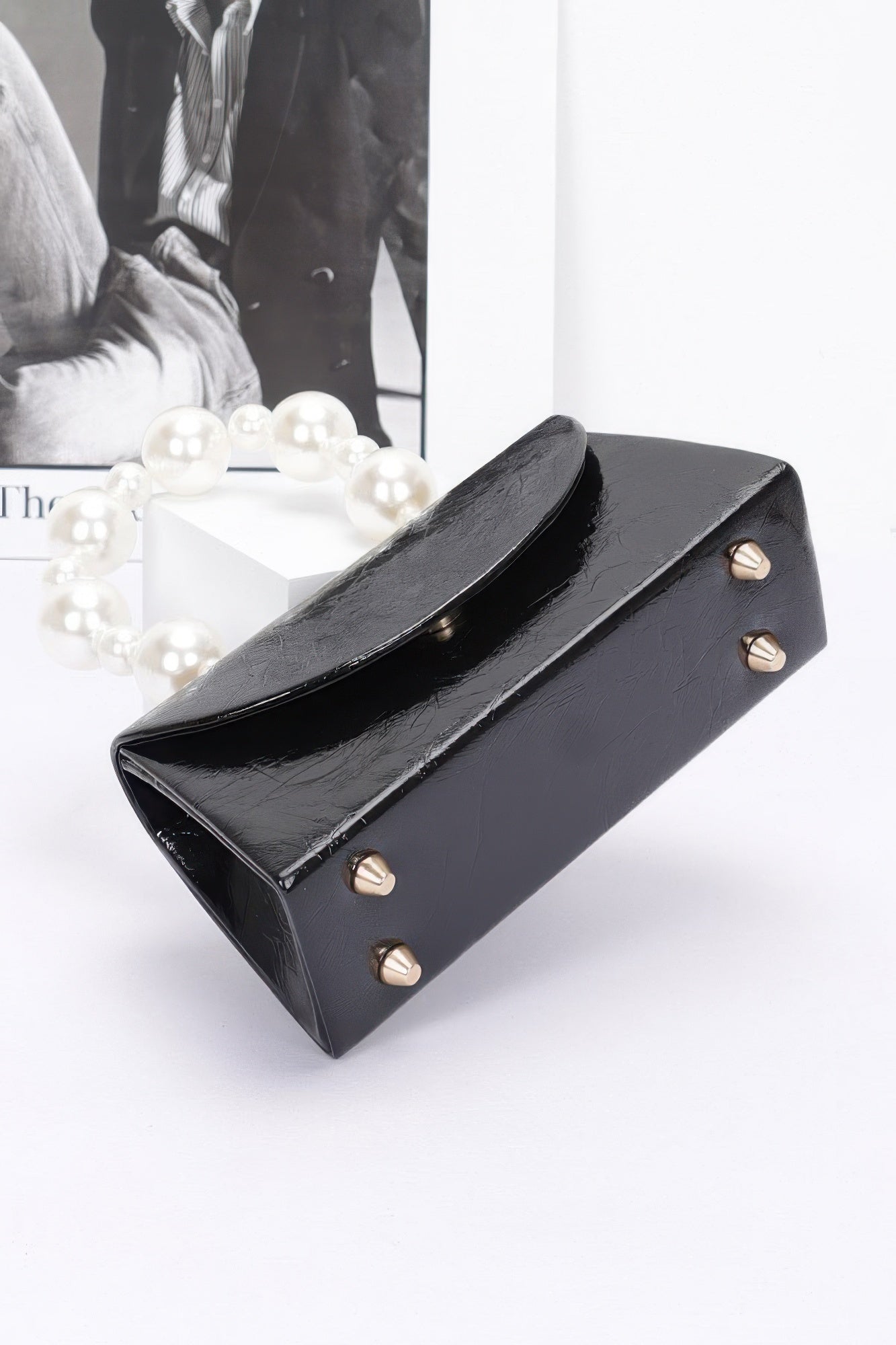 Metallic Pearl Handle Flap Bag - Wear Arielle