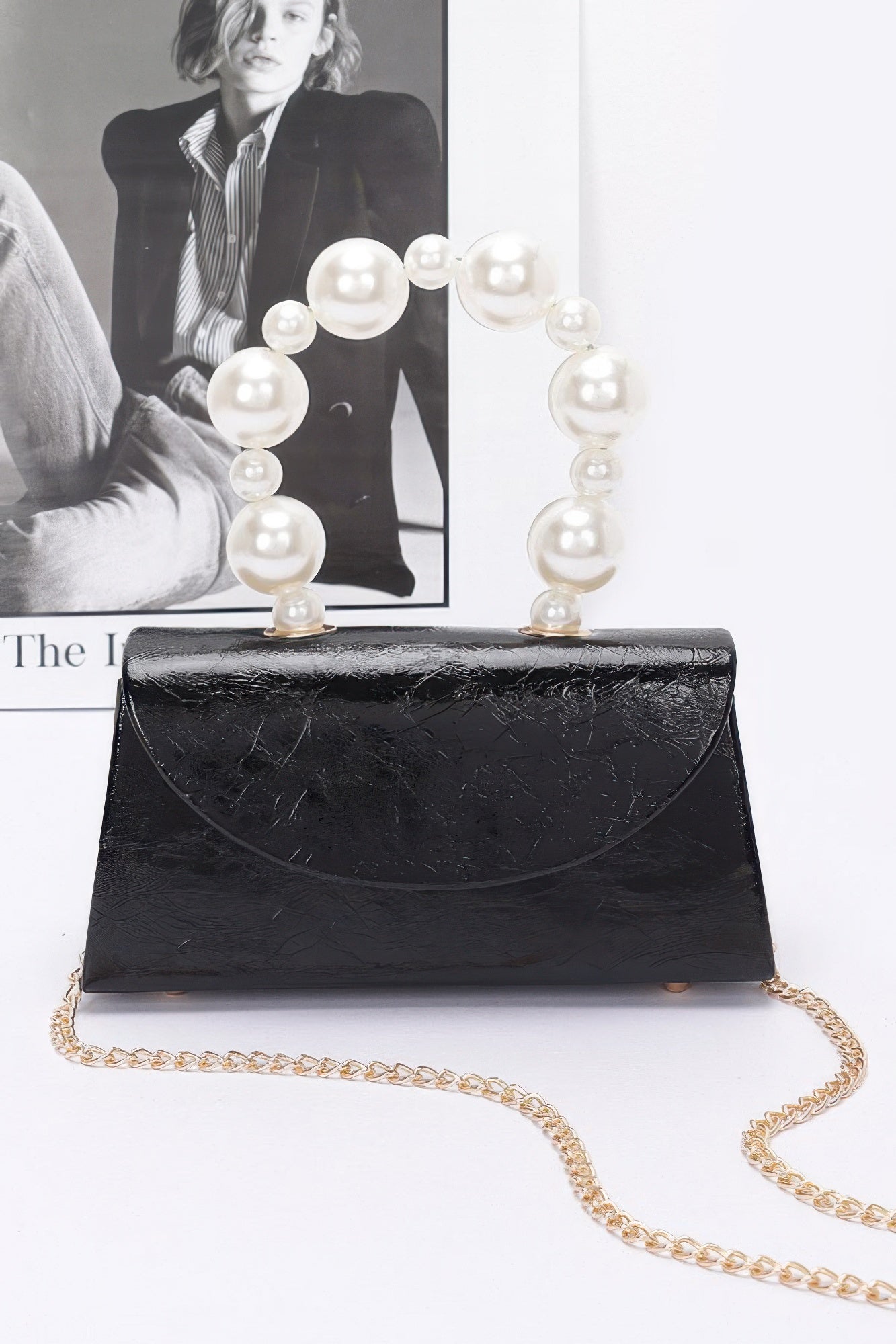 Metallic Pearl Handle Flap Bag - Wear Arielle
