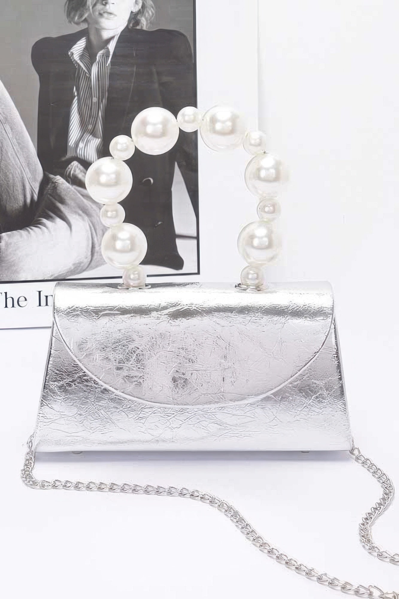 Metallic Pearl Handle Flap Bag - Wear Arielle