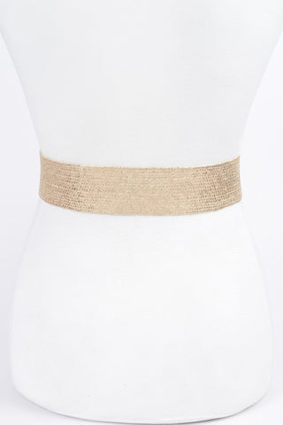 Metallic Stretch Plus Size Belt Pearl Metal Bucklt - Wear Arielle