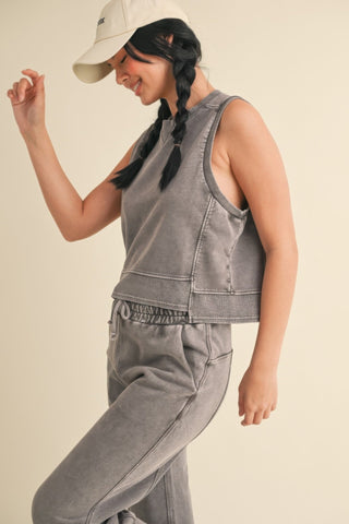 Mineral Wash Sleeveless Top - Wear Arielle