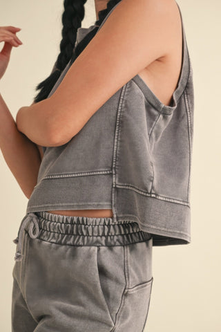 Mineral Wash Sleeveless Top - Wear Arielle