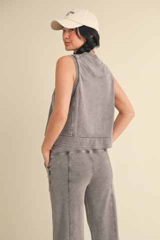 Mineral Wash Sleeveless Top - Wear Arielle