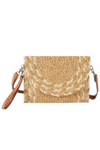 Mixed Color Detail Straw Clutch & Crossbody Bag - Wear Arielle