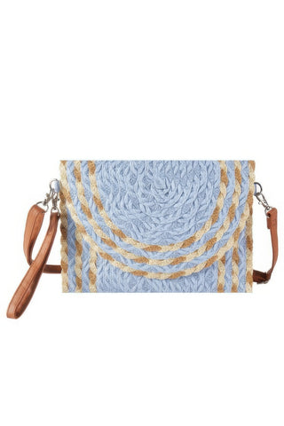 Mixed Color Detail Straw Clutch & Crossbody Bag - Wear Arielle