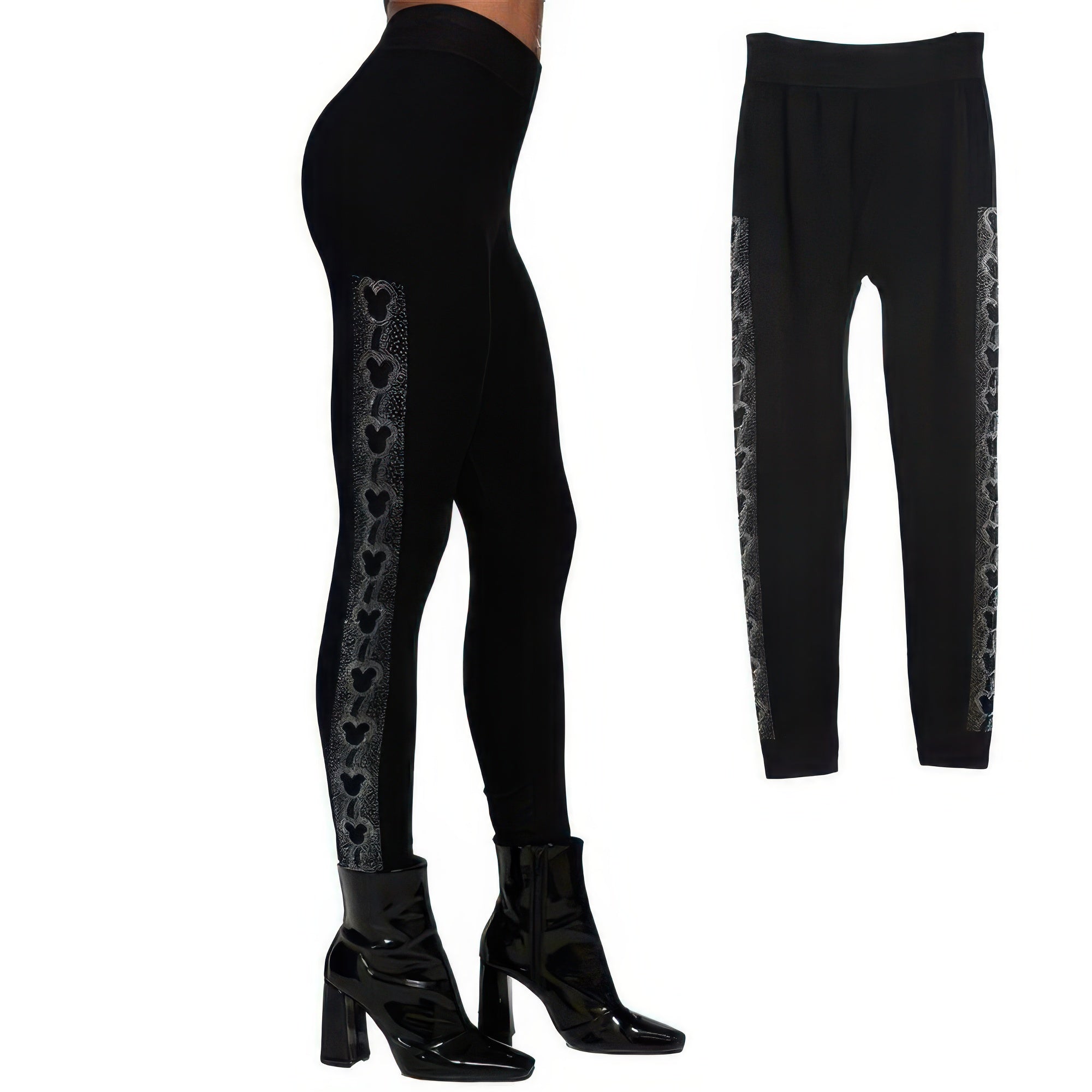 Mouse Ears Crystal Studded High Waisted Leggings - Wear Arielle