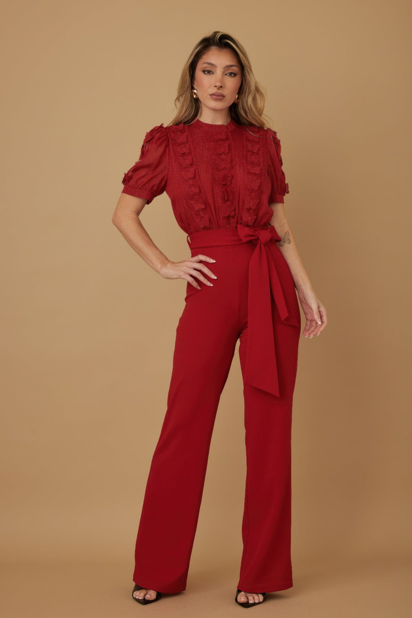 Multi Butterfly Sheer Pattern Jumpsuit - Wear Arielle