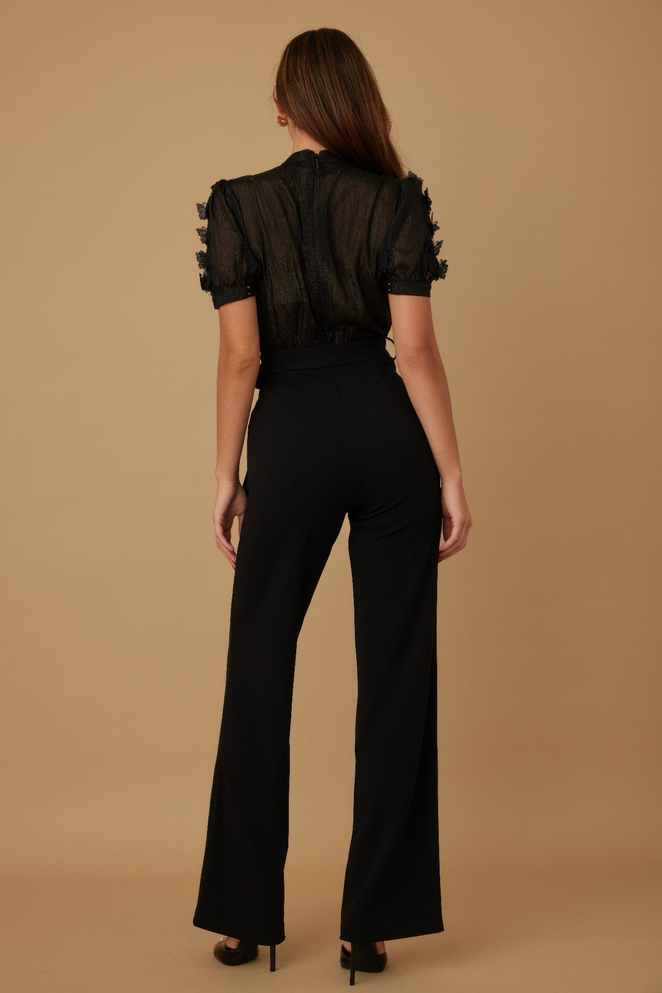 Multi Butterfly Sheer Pattern Jumpsuit - Wear Arielle