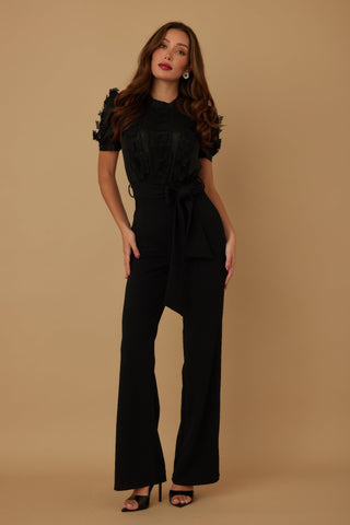 Multi Butterfly Sheer Pattern Jumpsuit - Wear Arielle