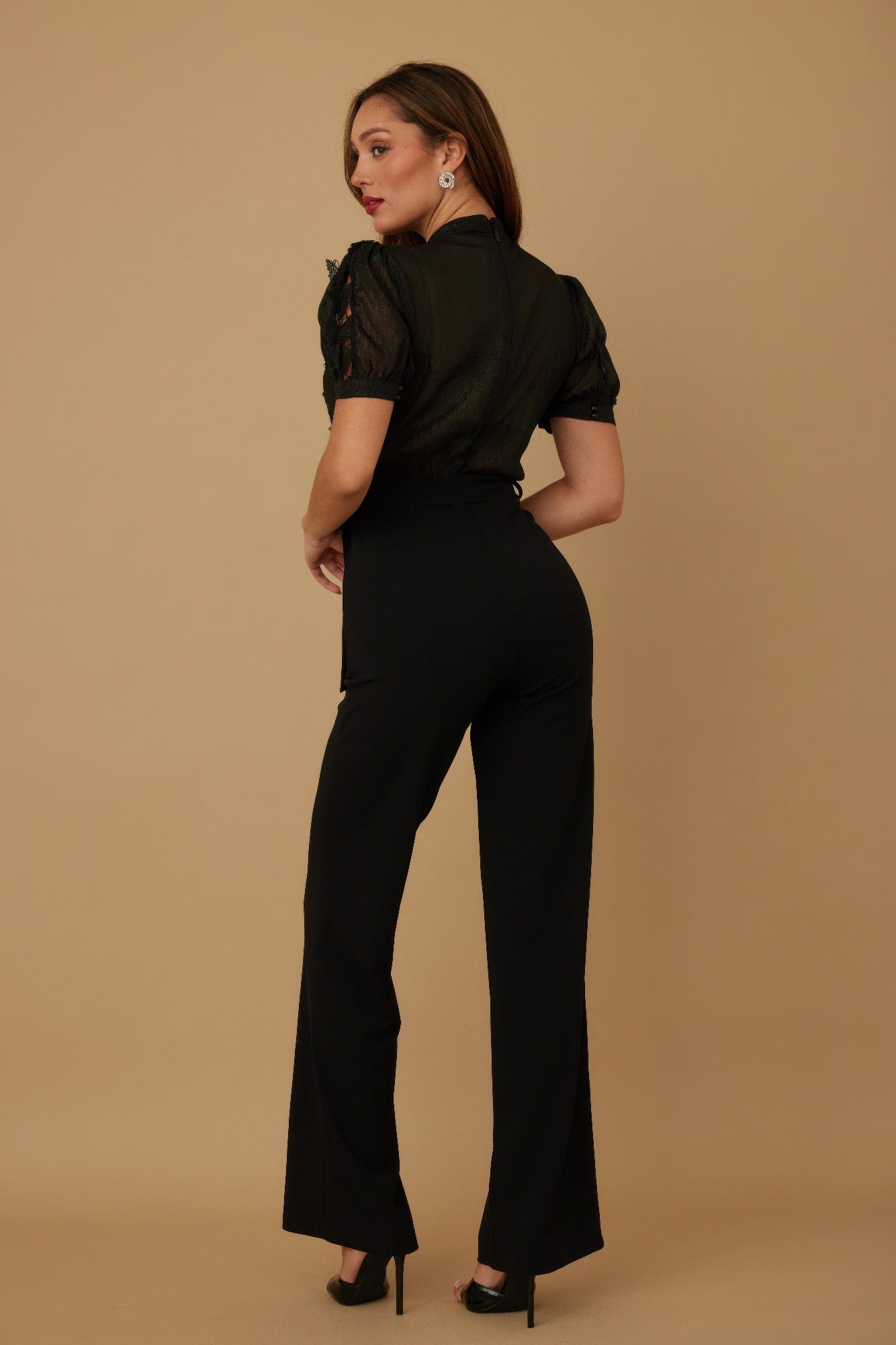 Multi Butterfly Sheer Pattern Jumpsuit - Wear Arielle