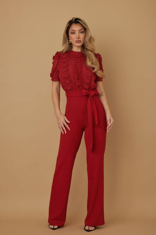 Multi Butterfly Sheer Pattern Jumpsuit - Wear Arielle