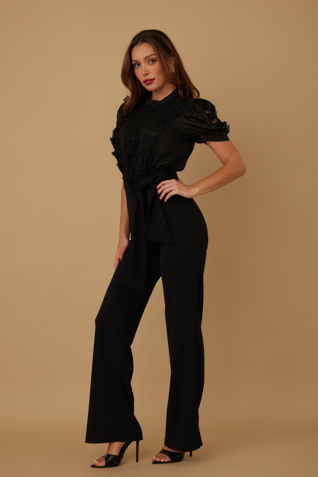 Multi Butterfly Sheer Pattern Jumpsuit - Wear Arielle