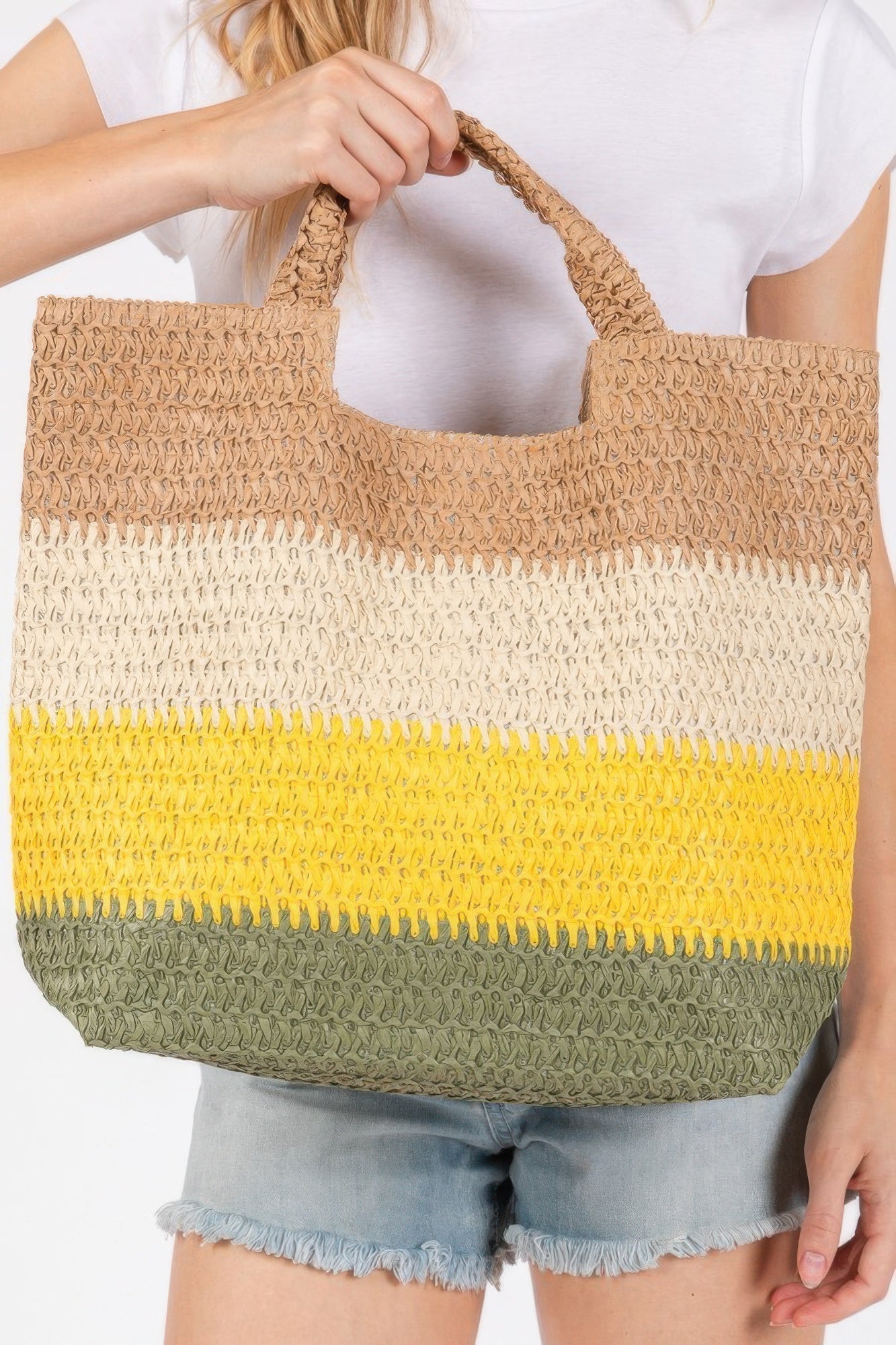 Multi Color Stripe Tote Bag - Wear Arielle