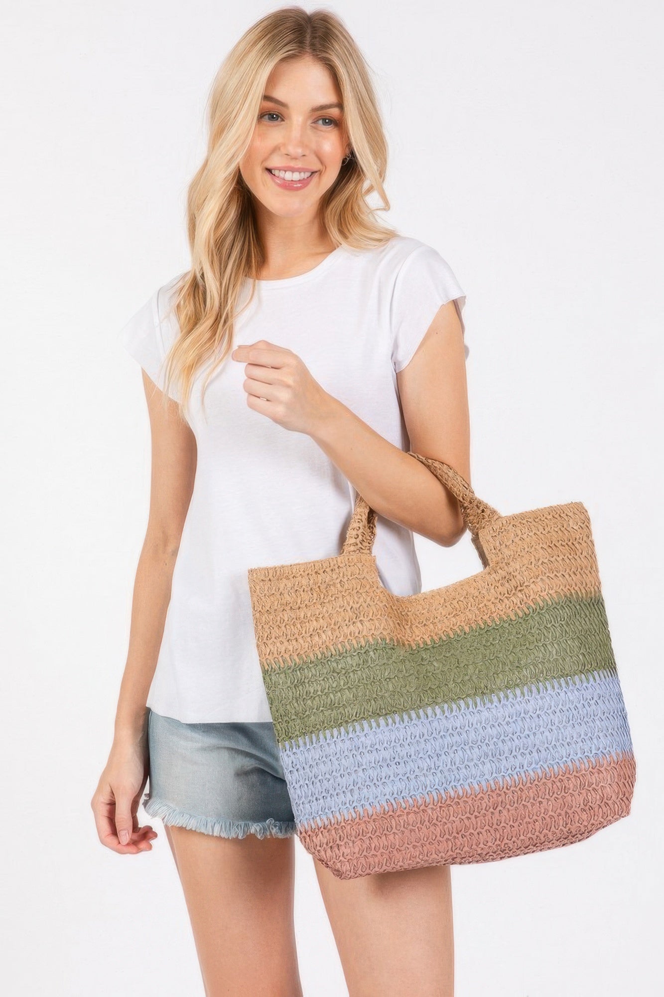 Multi Color Stripe Tote Bag - Wear Arielle