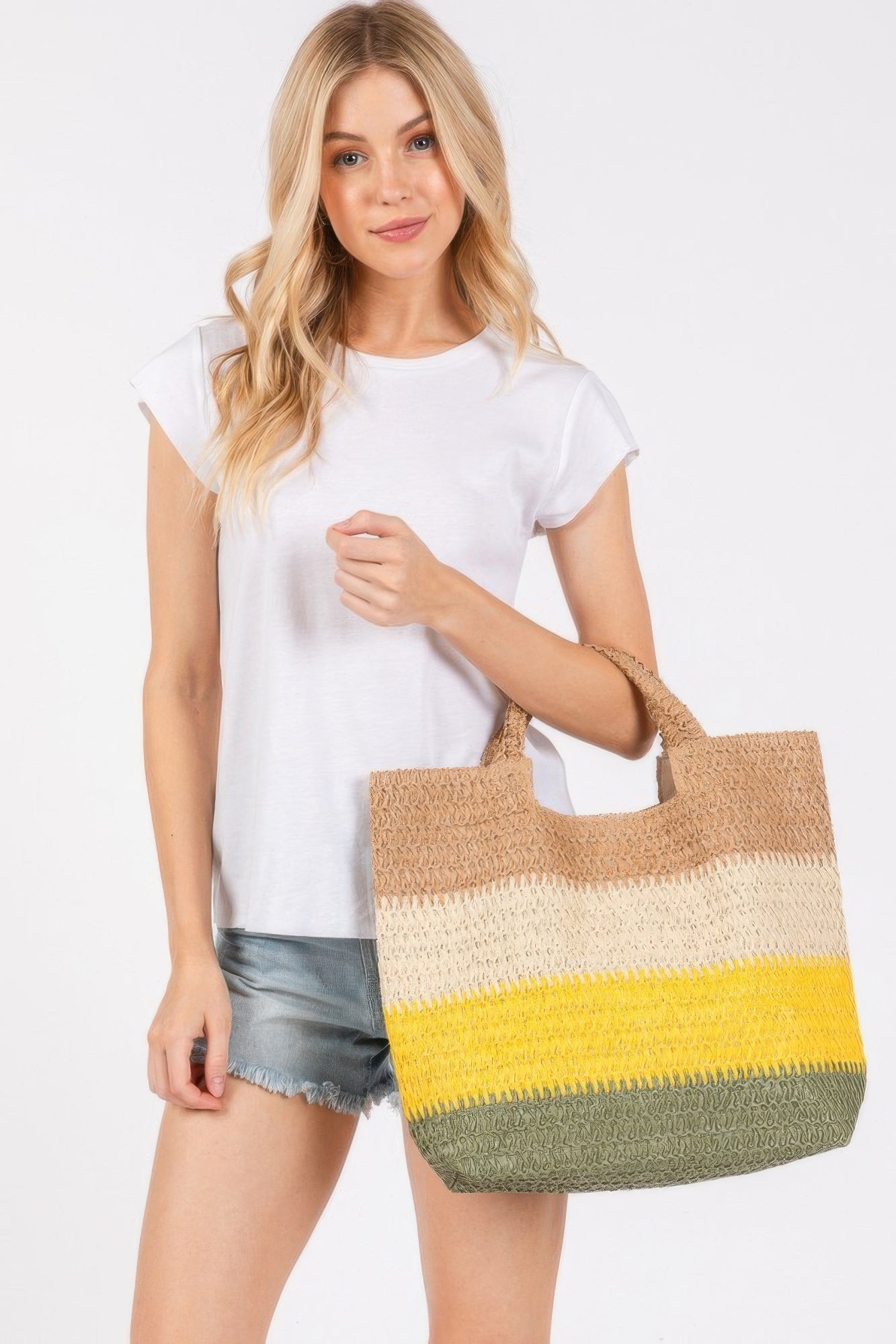 Multi Color Stripe Tote Bag - Wear Arielle