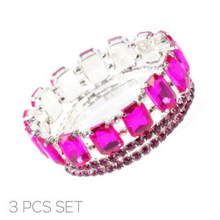 Multi - cut Prong - set Crystal Bracelet Set - Wear Arielle