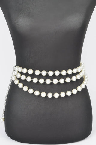Multi Layered Pearl Chain Belt - Wear Arielle