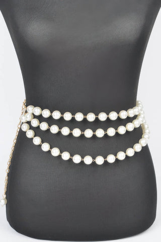Multi Layered Pearl Chain Belt - Wear Arielle