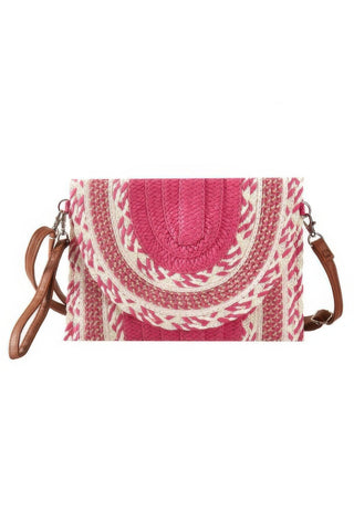 Multi Pattern Straw Clutch & Crossbody Bag - Wear Arielle